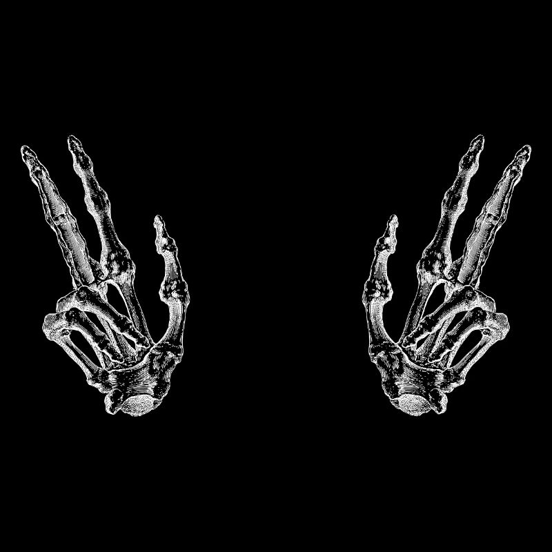 Skeleton Hand Peace