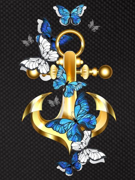 Ancre avec papillon maritime