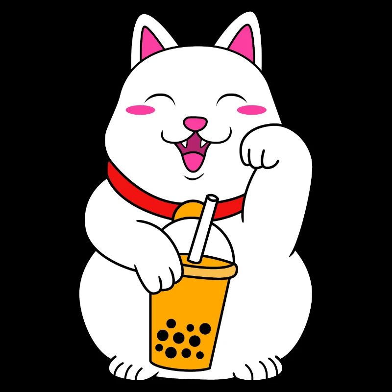 Maneki Neko Japan Lucky Charm Boba Tee