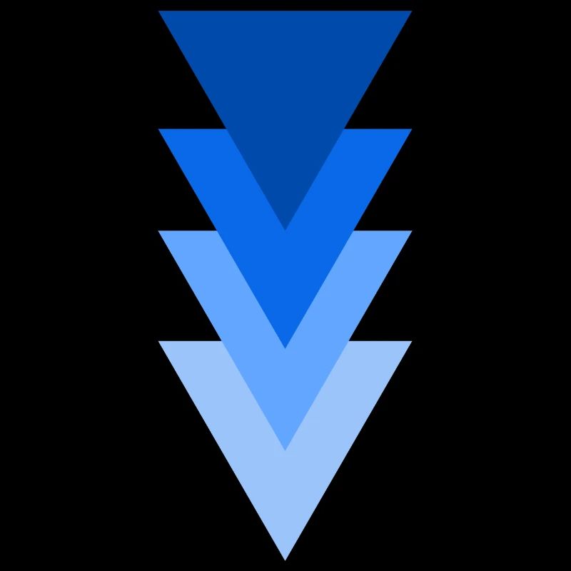 triangle de nuances de la couleur bleu