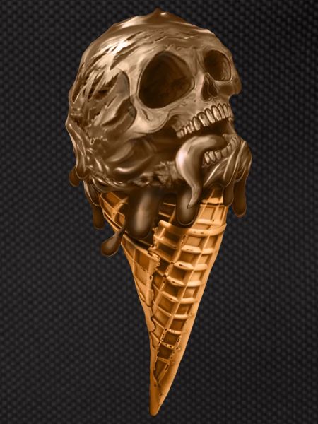 Softeis mit ätherischem Totenkopf