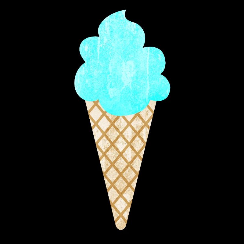 Crème glacée Crème glacée Gaufre Bleu Cool Ventilateur de glacier d’été