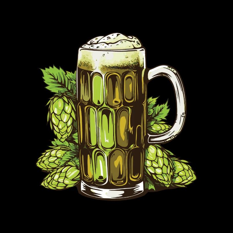 Beer glass hops