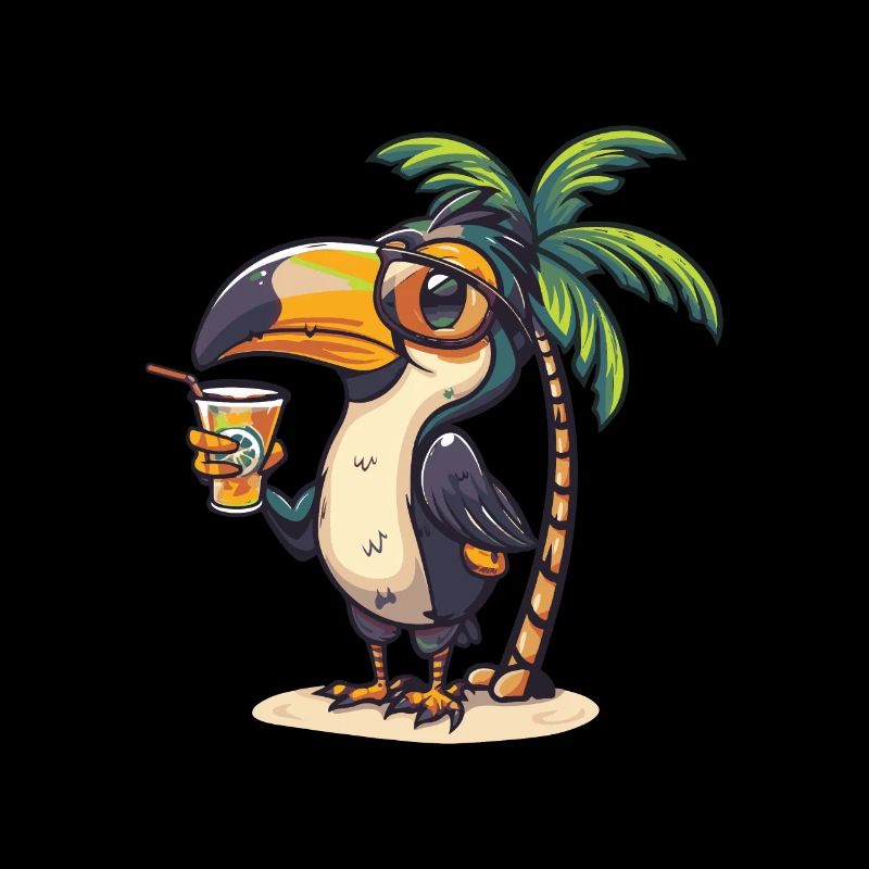 Toucan Bird Summer Beach Comic