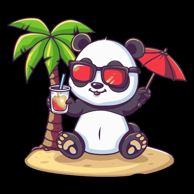 Panda Insel Sommer Palme