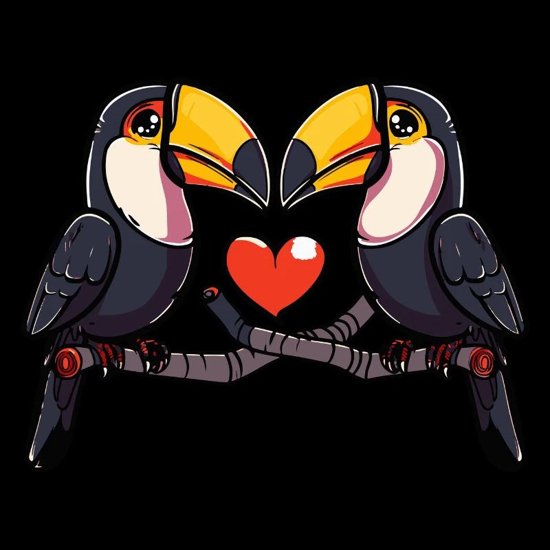 Toucan oiseau couple e Saint-Valentin