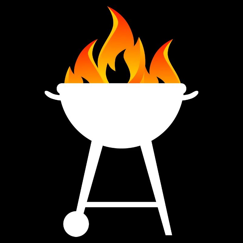 Grill with flames