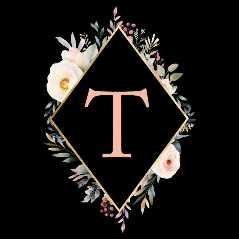 T Monogramm , Floral, Boho
