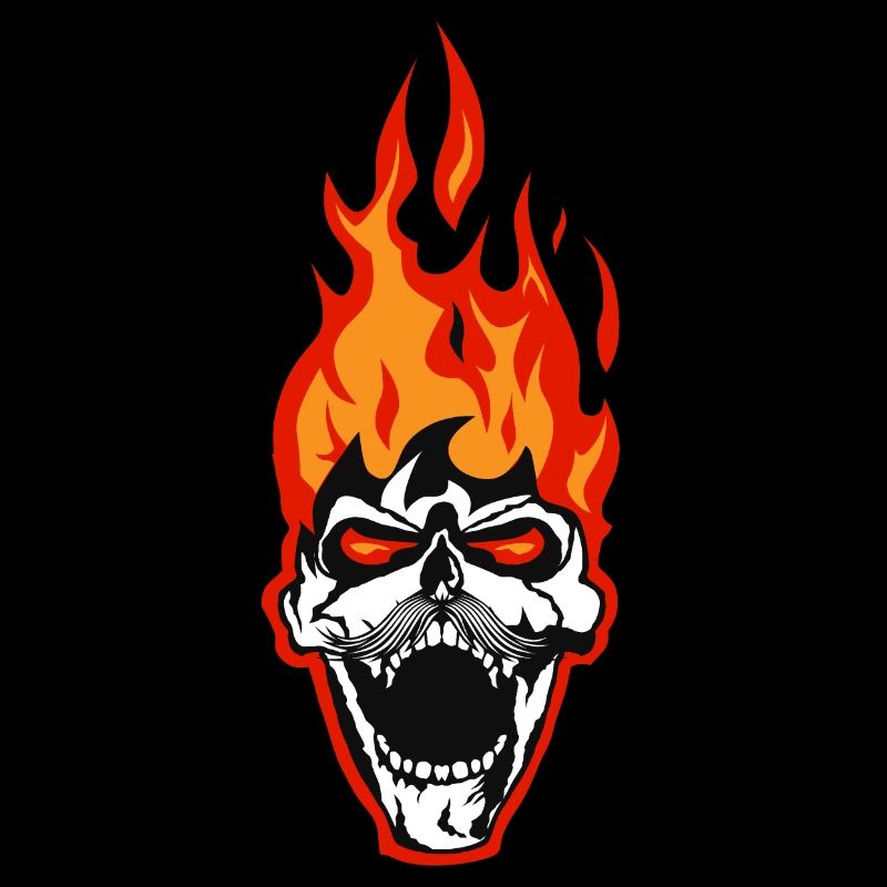 skull skull flame fire crane flame