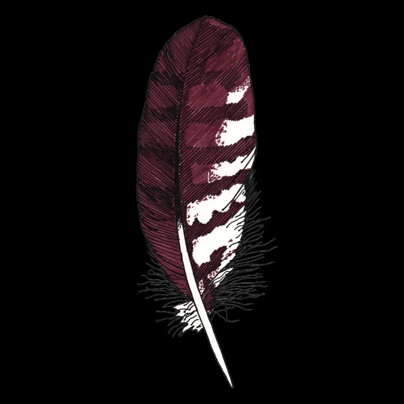 Petite plume marron dessinée à la main (buse)