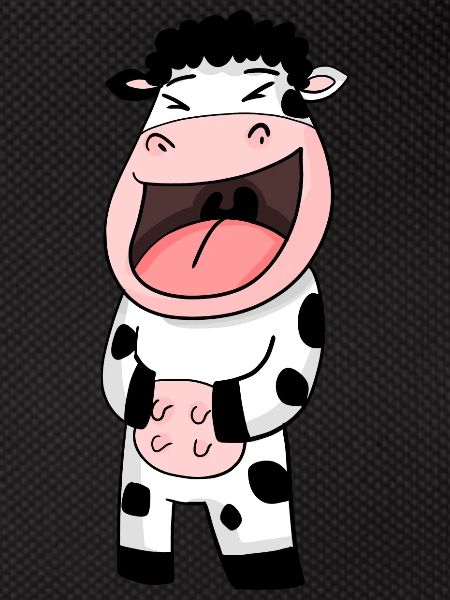 Cow laughs