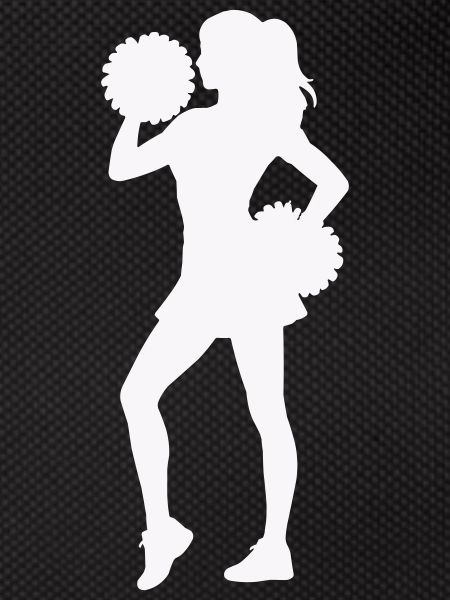 Cheerleader silhouette with pompoms