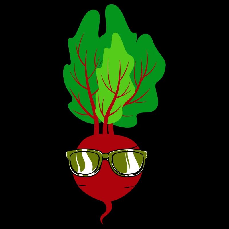 A cool radish with sunglasses vegetables