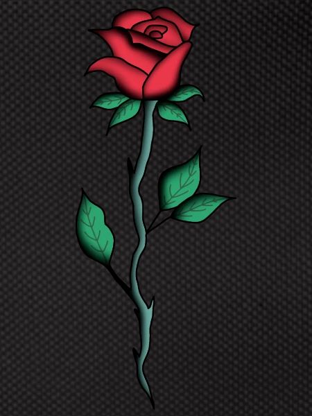 Red rose - drawing, art