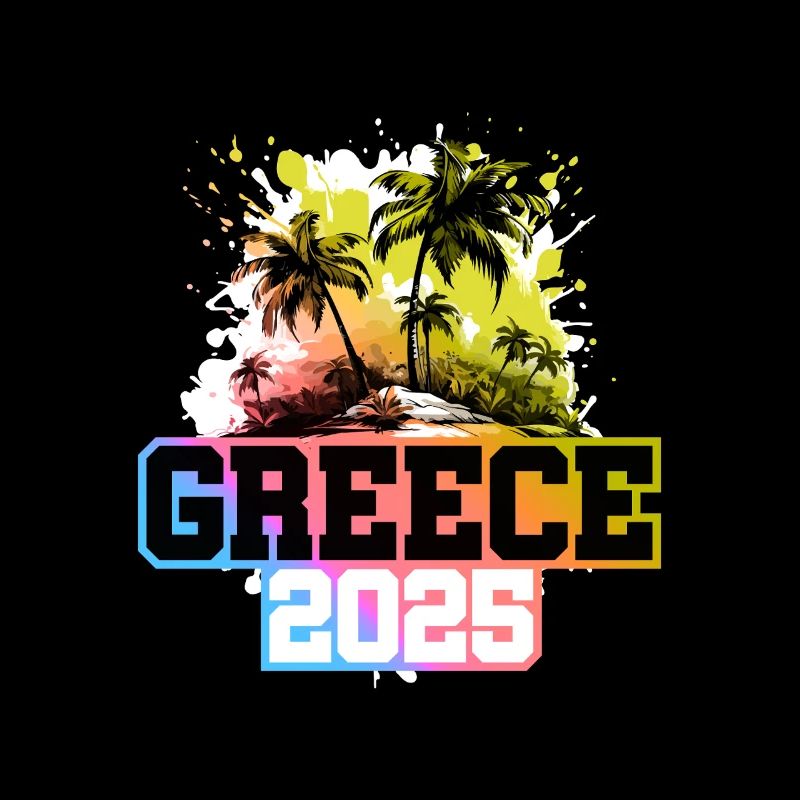 Greece 2025 Palm Trees Multicolored