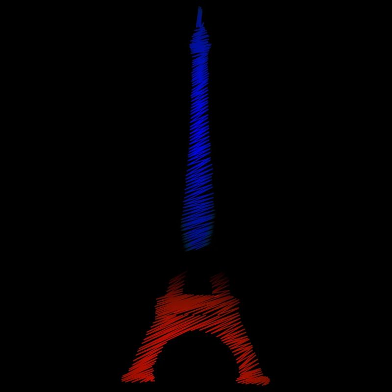 Tour Eiffel Bleu Blanc Rouge Tricolore Paris