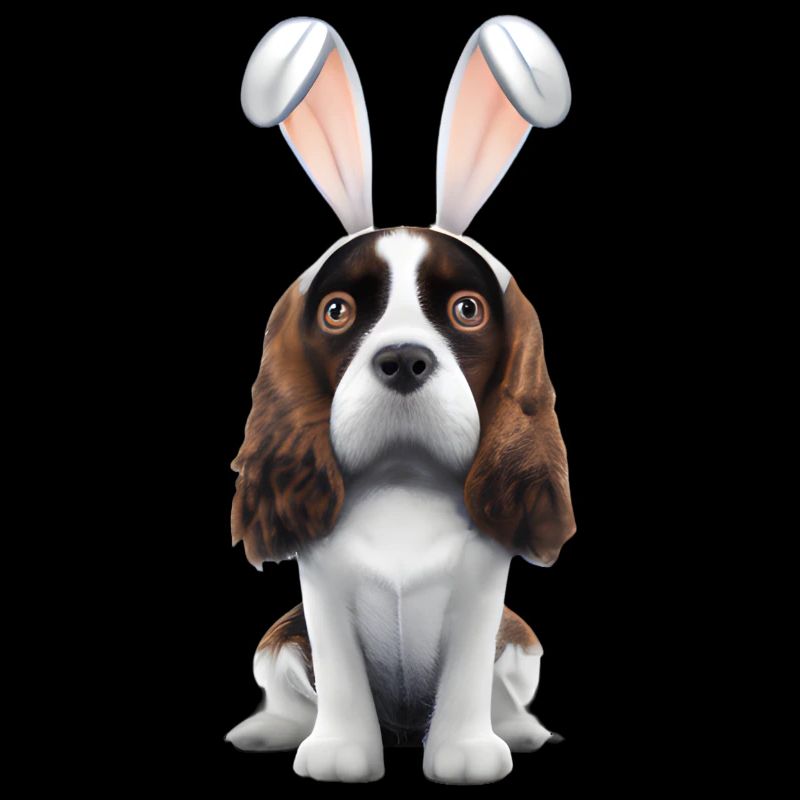 English Cocker Spaniel with Bunny Ears
