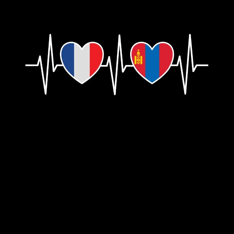 Drapeau mongol de la France et de la Mongolie