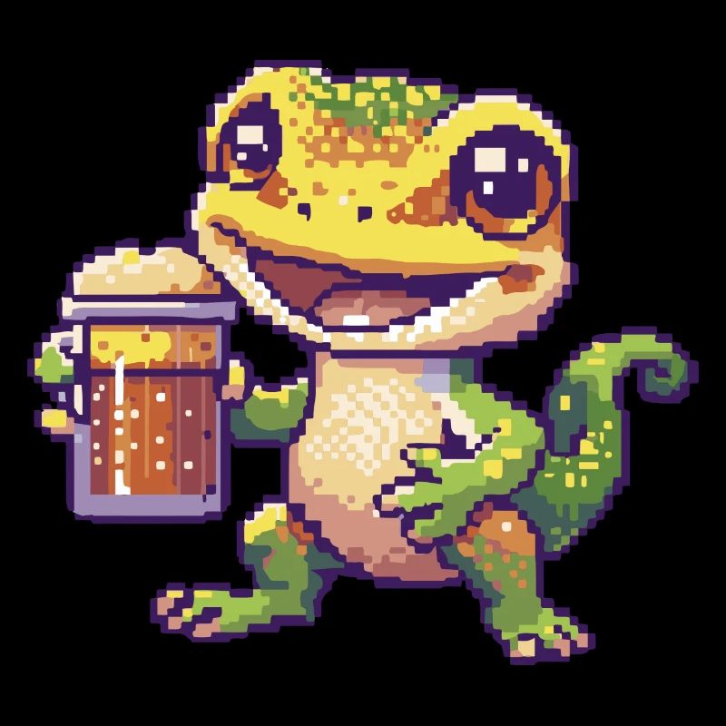 Lézard bière pixel