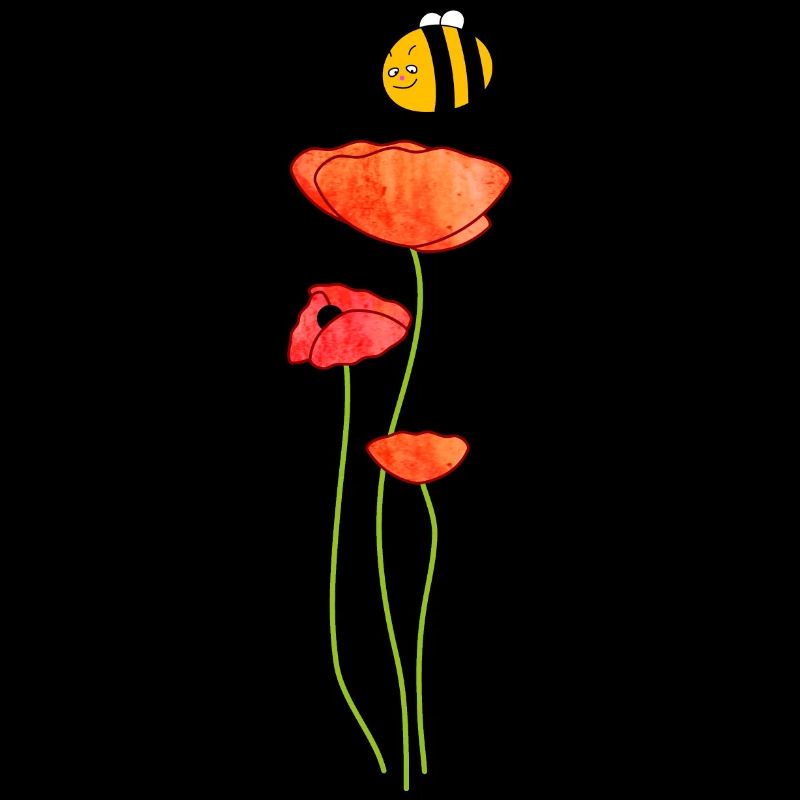 Mohn mit Biene