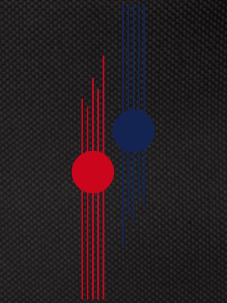 Impulsion géométrique rouge-bleu