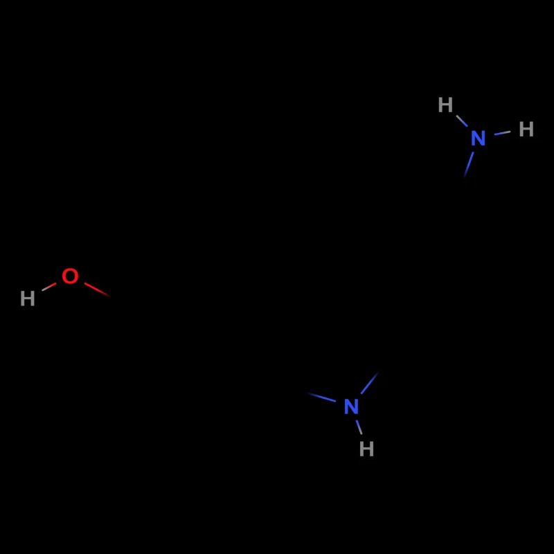 Serotonin-Molekül - Farbige Strukturformel