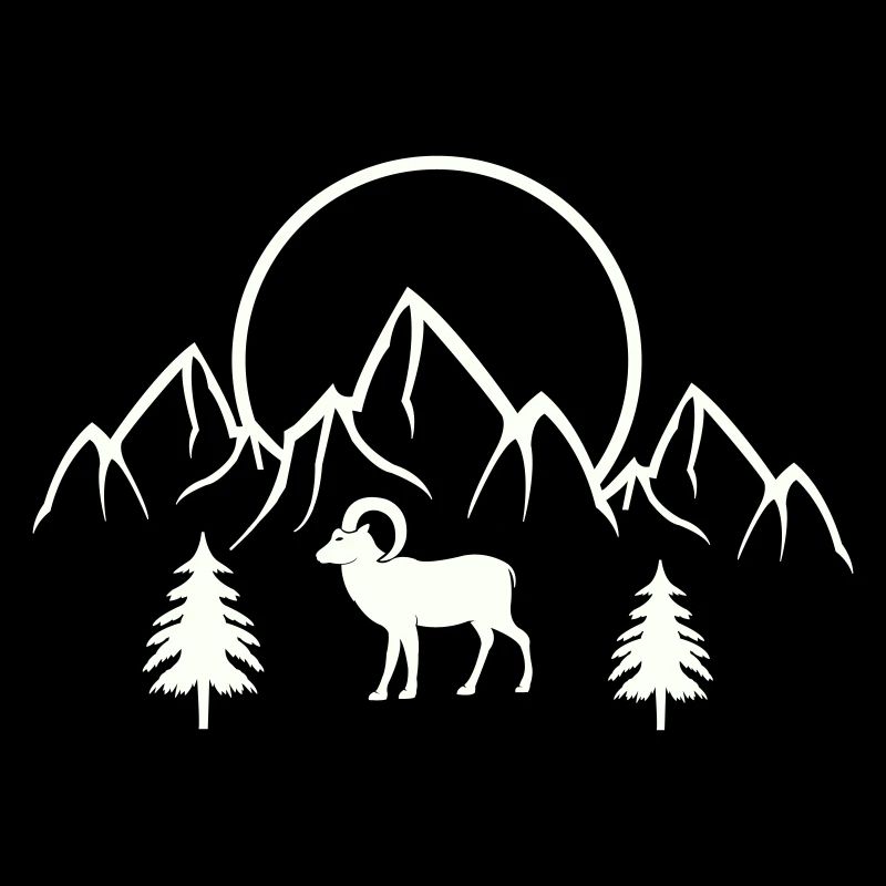 Alpine moonscape with Capricorn