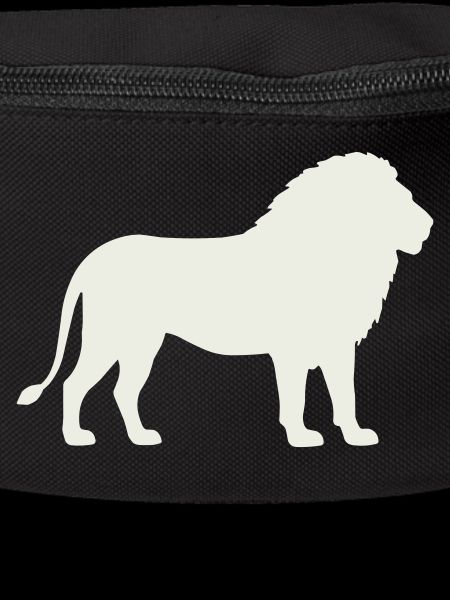 Lion silhouette on cream