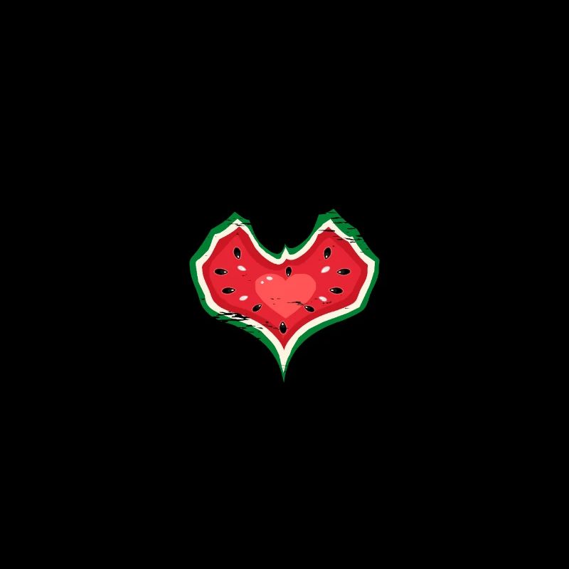 Watermelon Design Hands Heart Shape Used