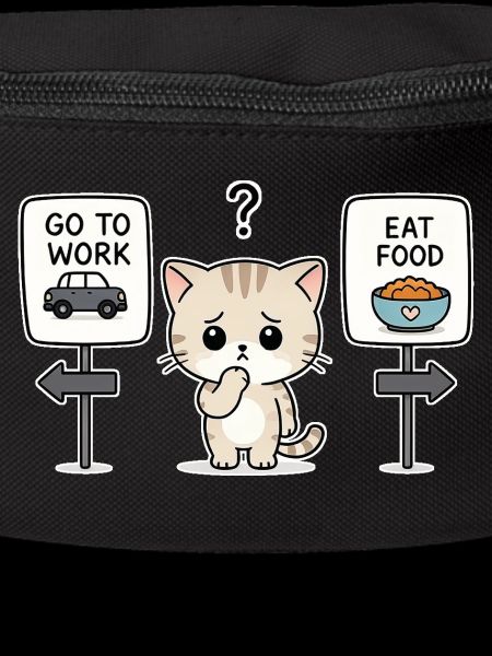 Katzendilemma: Arbeit oder Mahlzeit