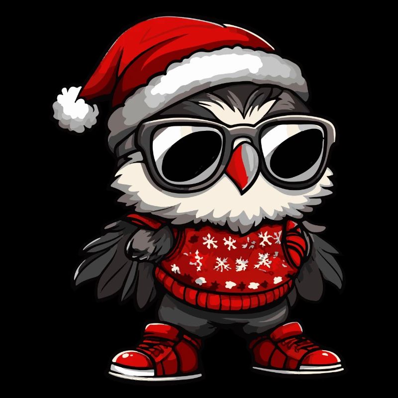 Eule Weihnachten Cool X-Mas