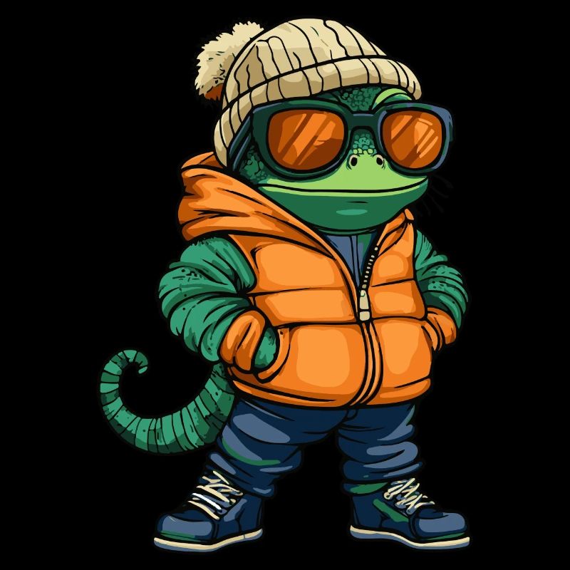 Bande dessinée d’hiver caméléon