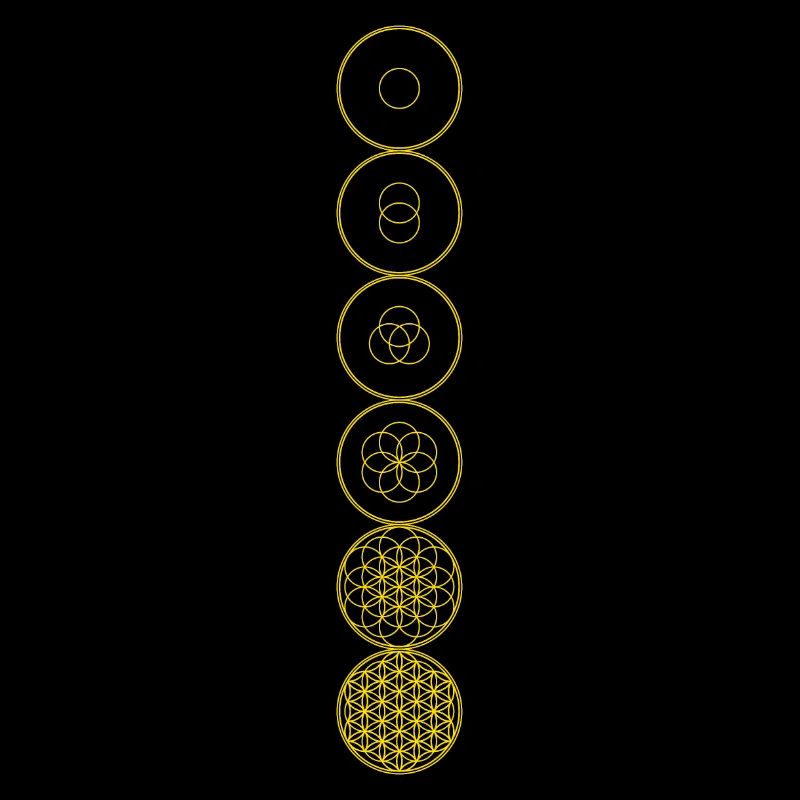 Fleur de Vie Evolution Géométrie Sacrée Jaune
