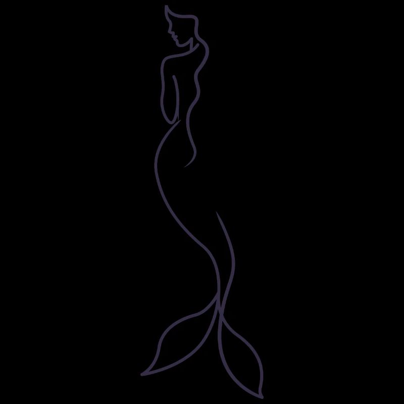 Sirène silhouette conte de fées dessiné à la main