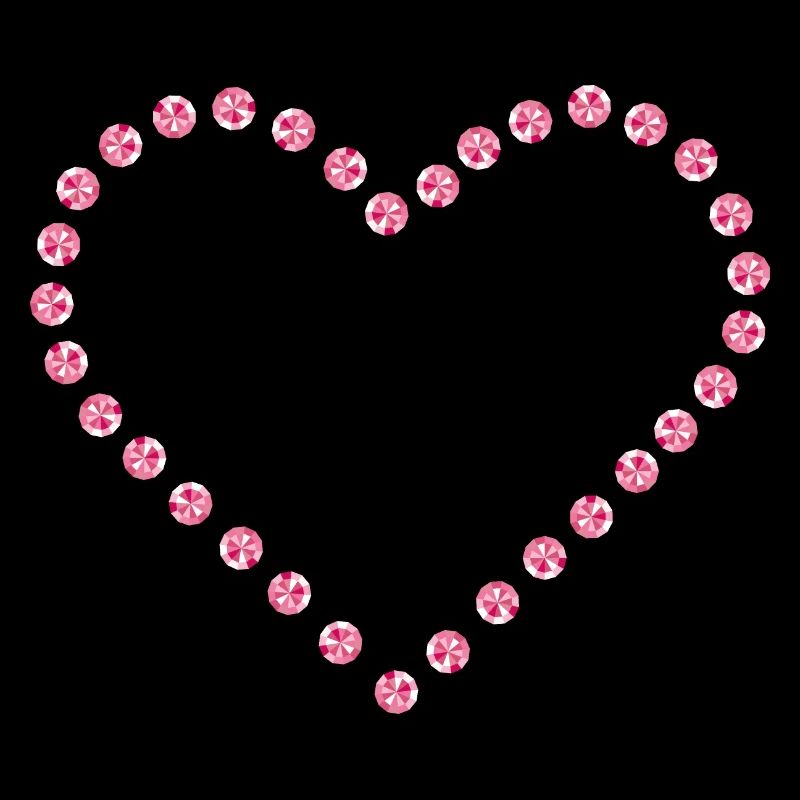 Diamant Herz rosa Kontur
