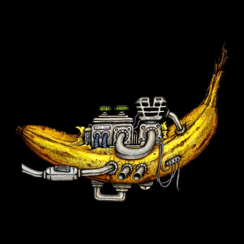 Banane mit Motor Technik trifft Obst
