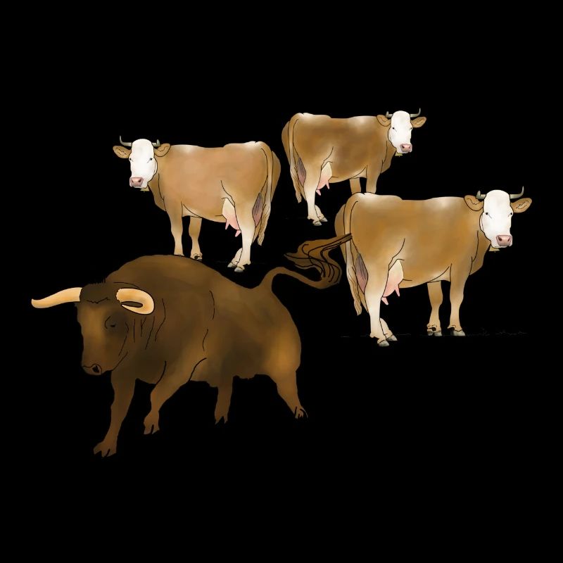 Bull, cows