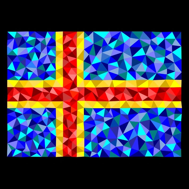 Drapeau Aland dans un style low poly