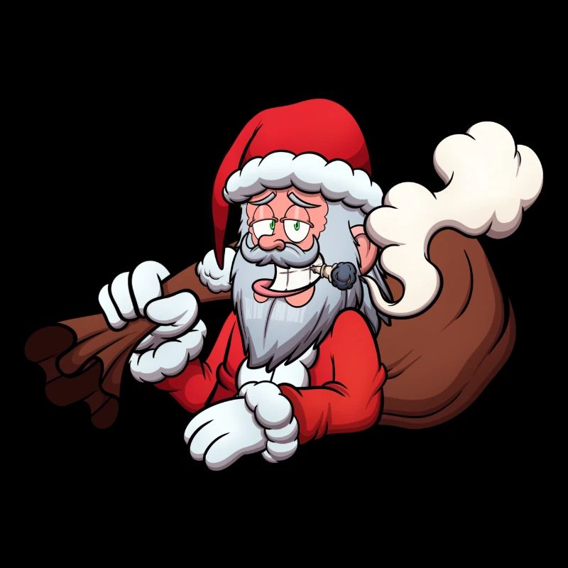 Weihnachtsmann raucht einen Joint