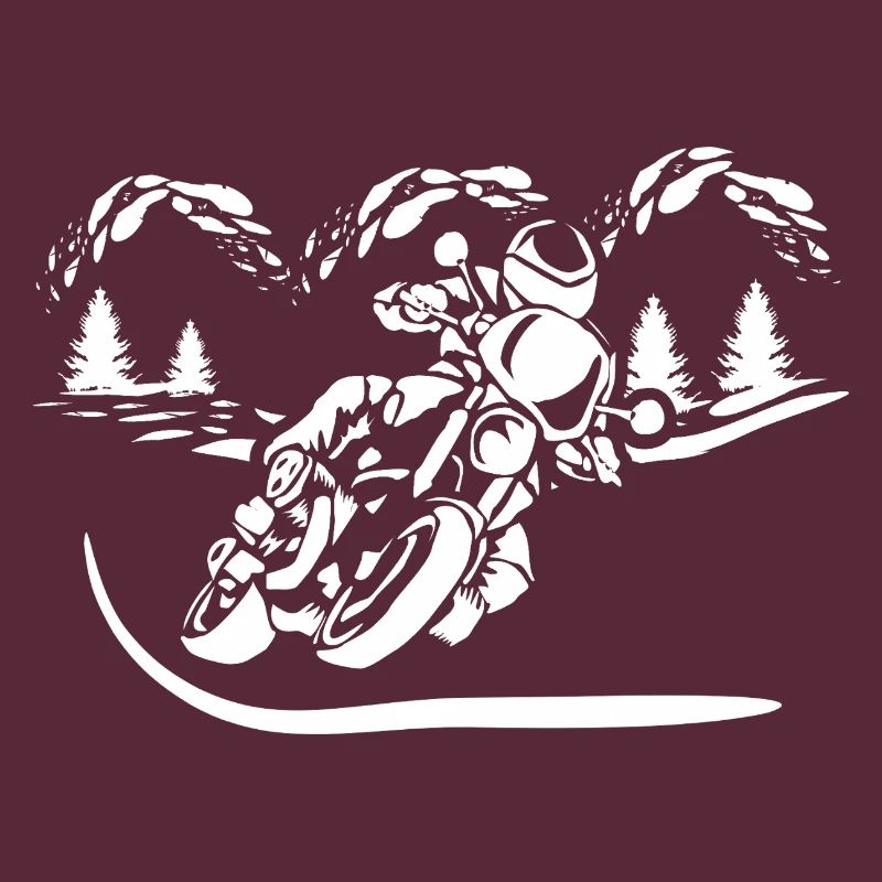 Motorcycle Forest Silhouette