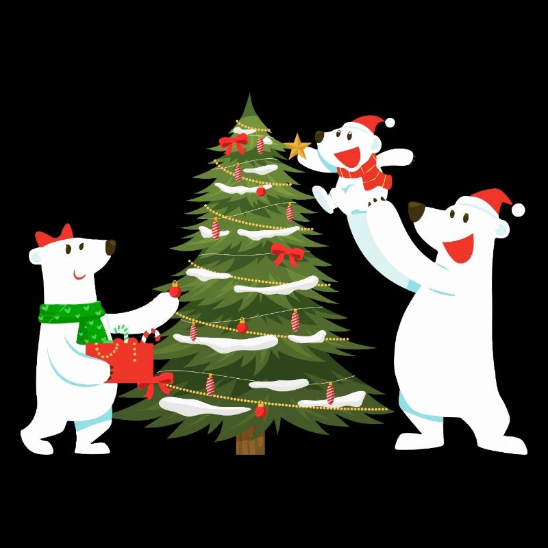 Festliche Eisbären mit Tannenbaum