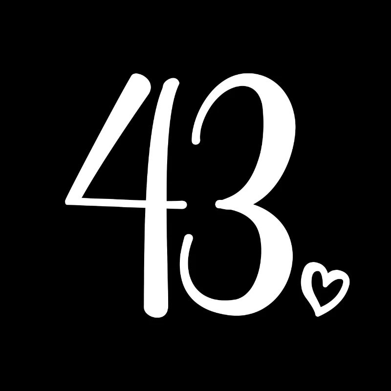Cute Number 43, 43 Years Old, 43rd Birthday Gift