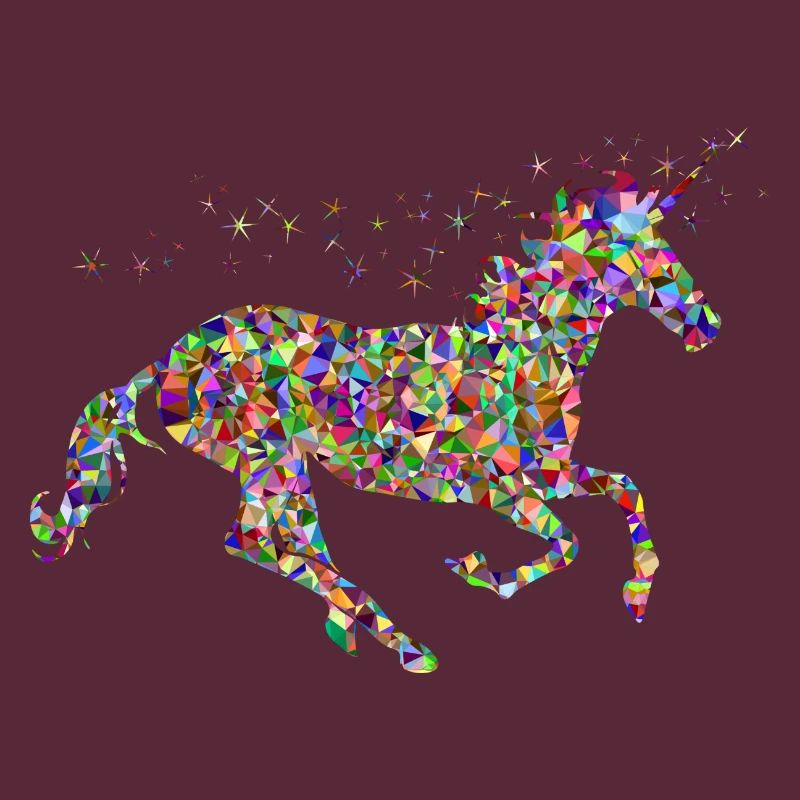 buntes mythisches springendes glitzer Einhorn