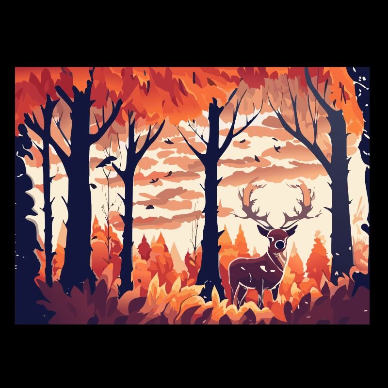 Der Hirsch auf dem Feld (Herbstkollektion #13)