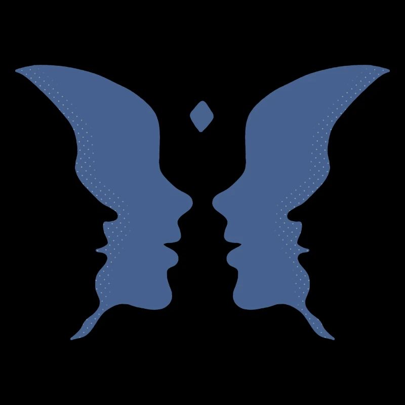 Küssende Gesichter oder ein Schmetterling