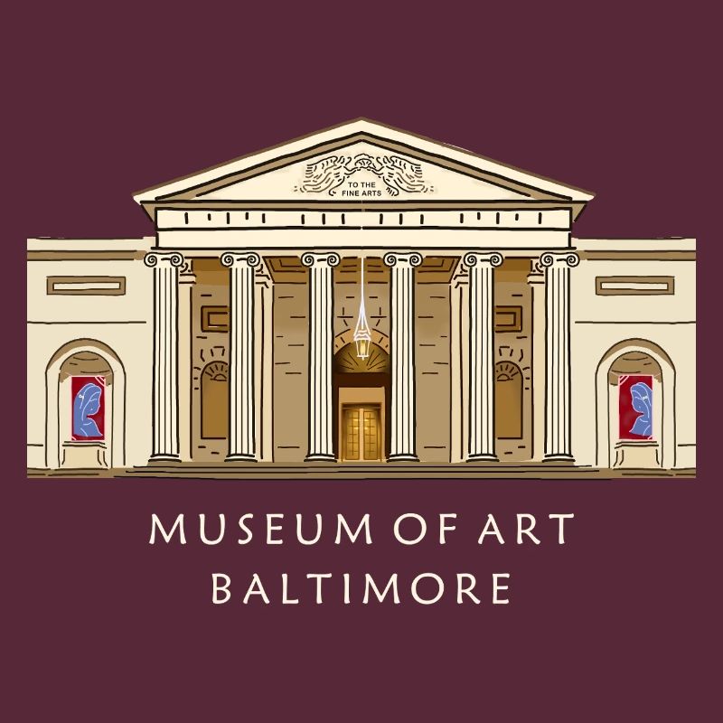 Musée de Baltimore, illustration dessinée à la main