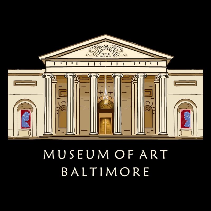 Baltimore Museum, handgezeichnete Illustration