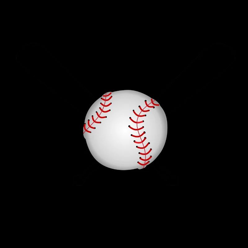 Baseball mit Baseballschläger über Kreuz