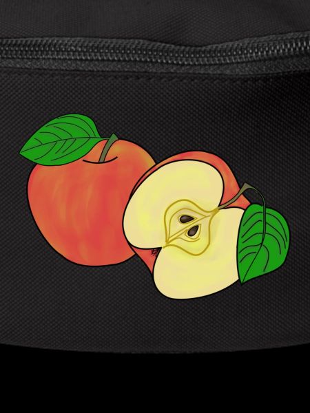 Whole and half apple