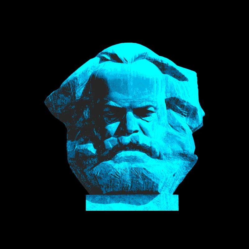 Karl Marx Monument, Chemnitz Nischel. blue